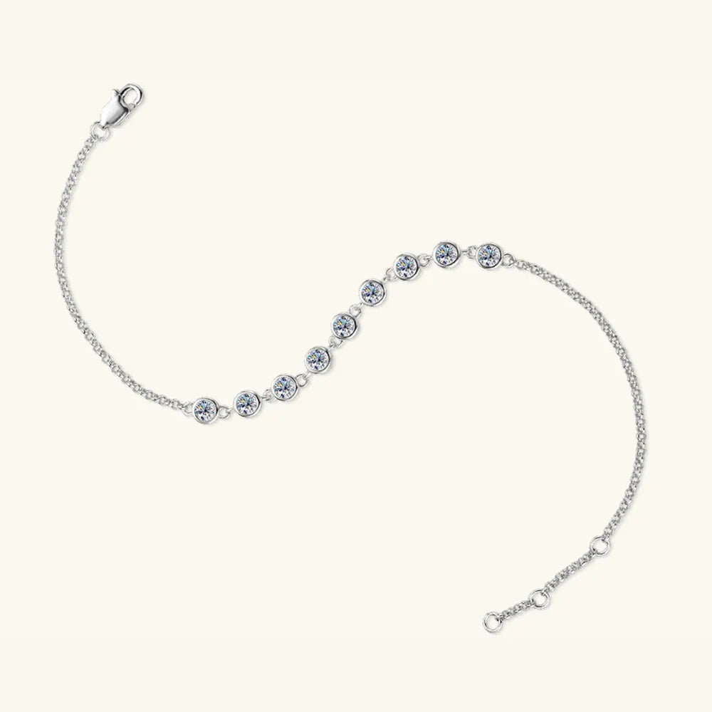 Moissanite-Embedded Bracelet