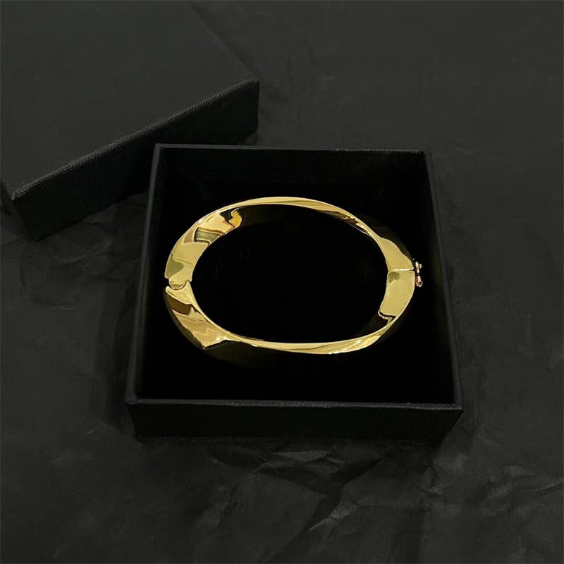 Irregular oval bracelet futuristic and unique design