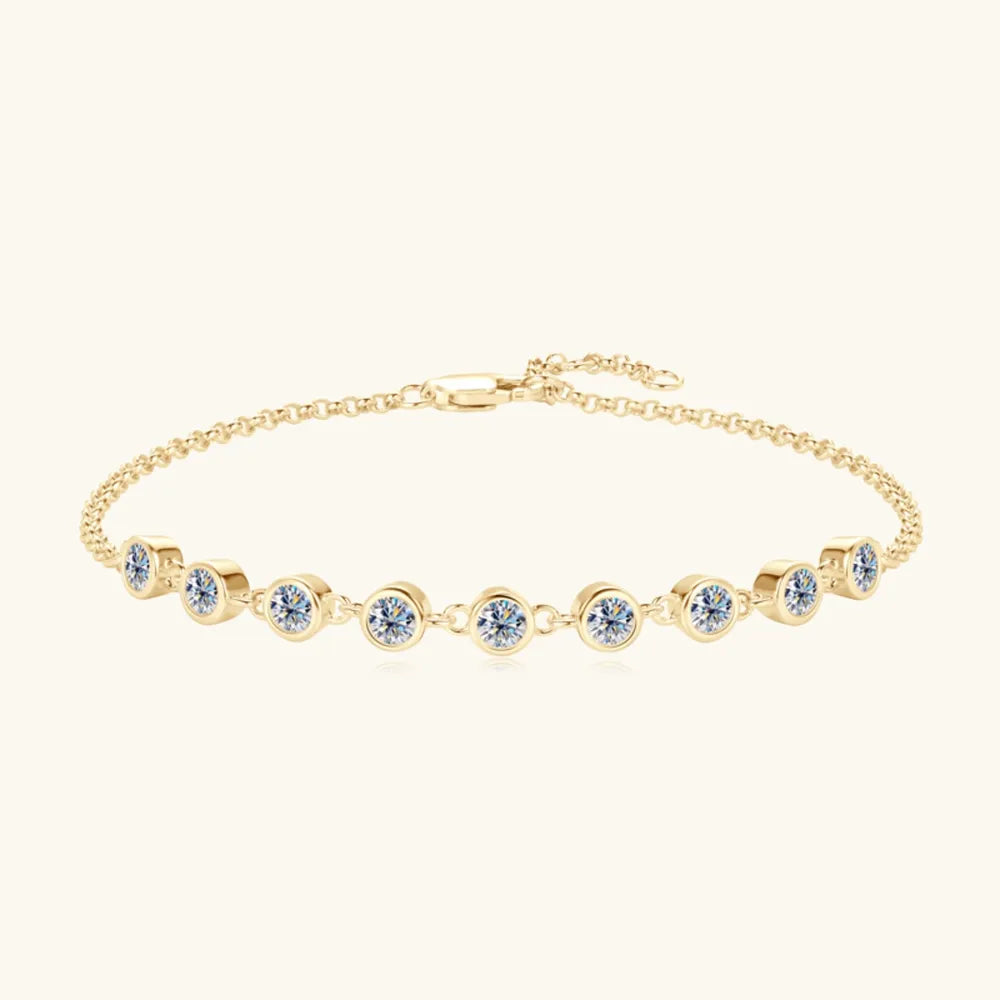 Moissanite-Embedded Bracelet