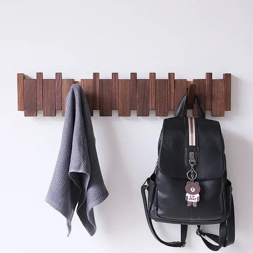 Black Walnut Solid Wood Wall-Mounted Clothing Hook