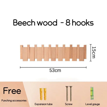 Black Walnut Solid Wood Wall-Mounted Clothing Hook