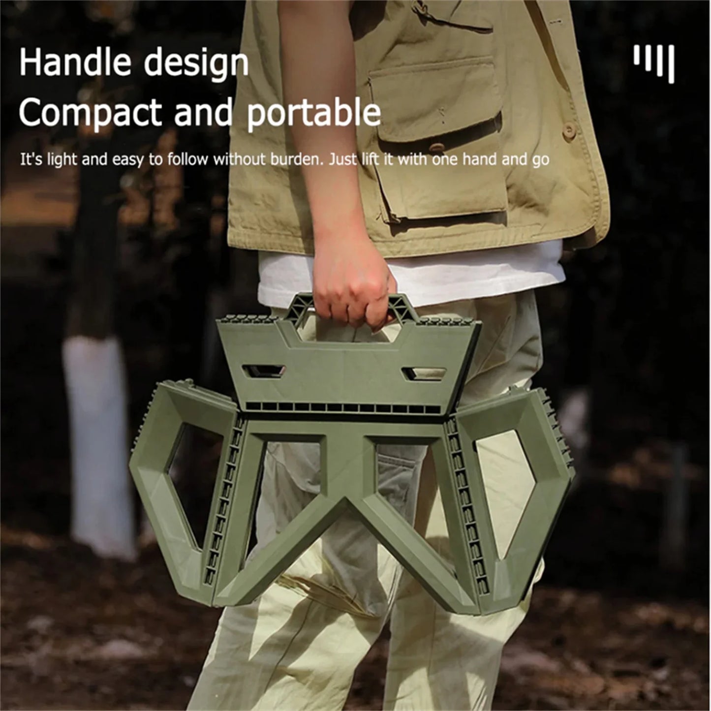 Outdoor Portable Foldable Stool with High Load Capacity and Durability
