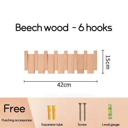 Black Walnut Solid Wood Wall-Mounted Clothing Hook