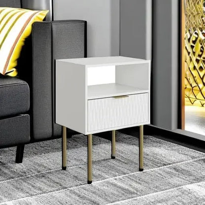 Bedside Table with Gold Frame