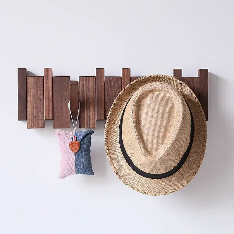 Black Walnut Solid Wood Wall-Mounted Clothing Hook