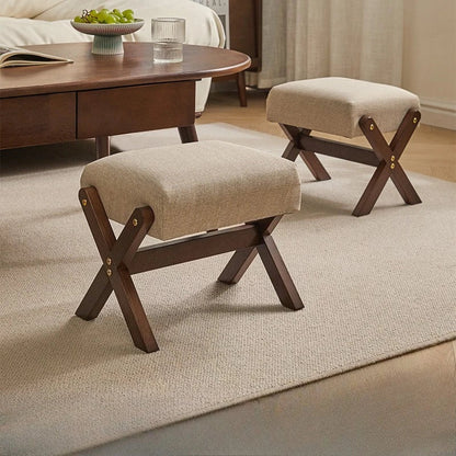 Solid Wood Footstool Soft Household