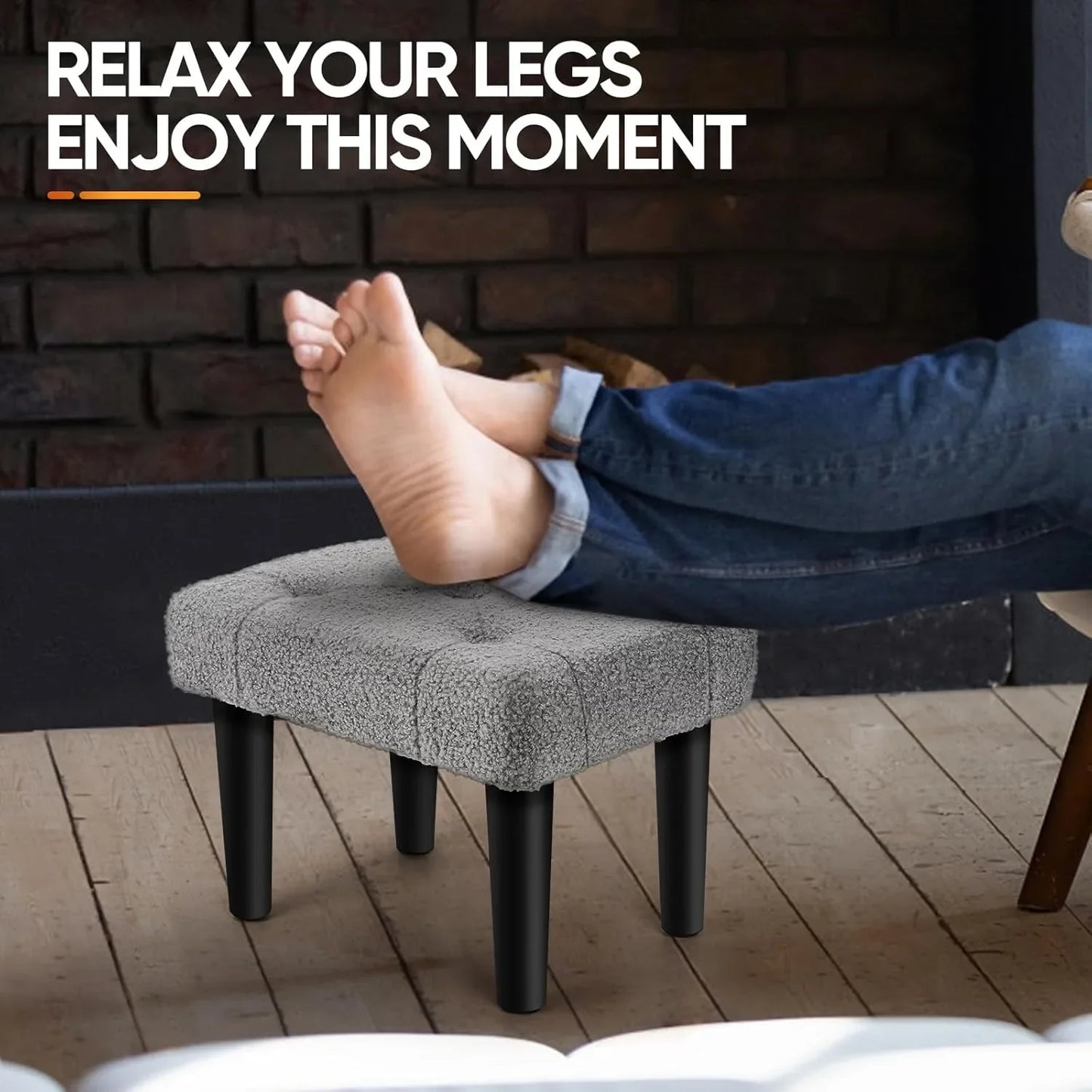 Teddy bear plush footstool with legs, suitable for office