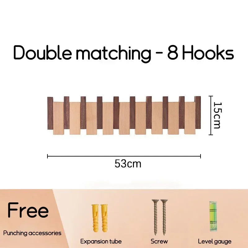 Black Walnut Solid Wood Wall-Mounted Clothing Hook