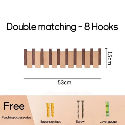 Black Walnut Solid Wood Wall-Mounted Clothing Hook