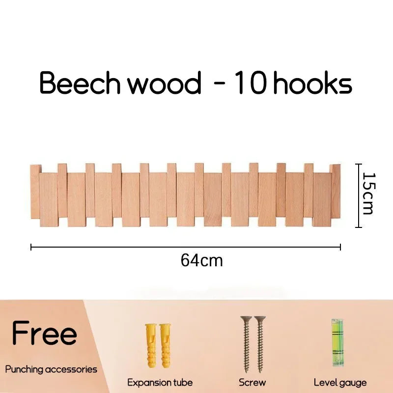 Black Walnut Solid Wood Wall-Mounted Clothing Hook